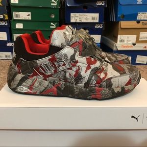 Puma Disc Blaze Camo - Grey/Red/Black - Size 11